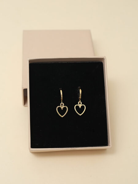 Heart Hoop Earrings – Imitation Gold (Anti-Tarnish Finish)