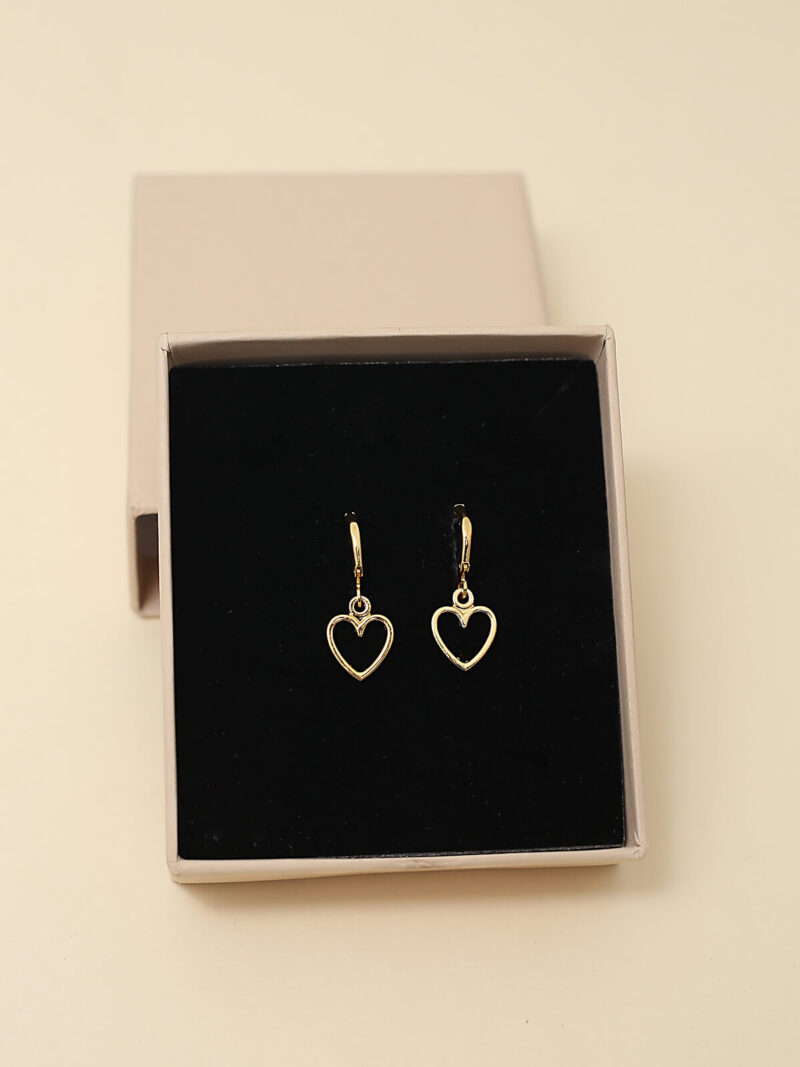 Heart Hoop Earrings – Imitation Gold (Anti-Tarnish Finish)