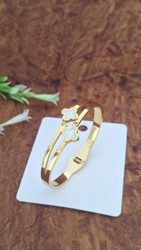 White clover bangle bracelet